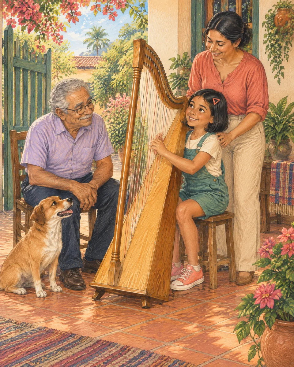 El arpa de tres notas