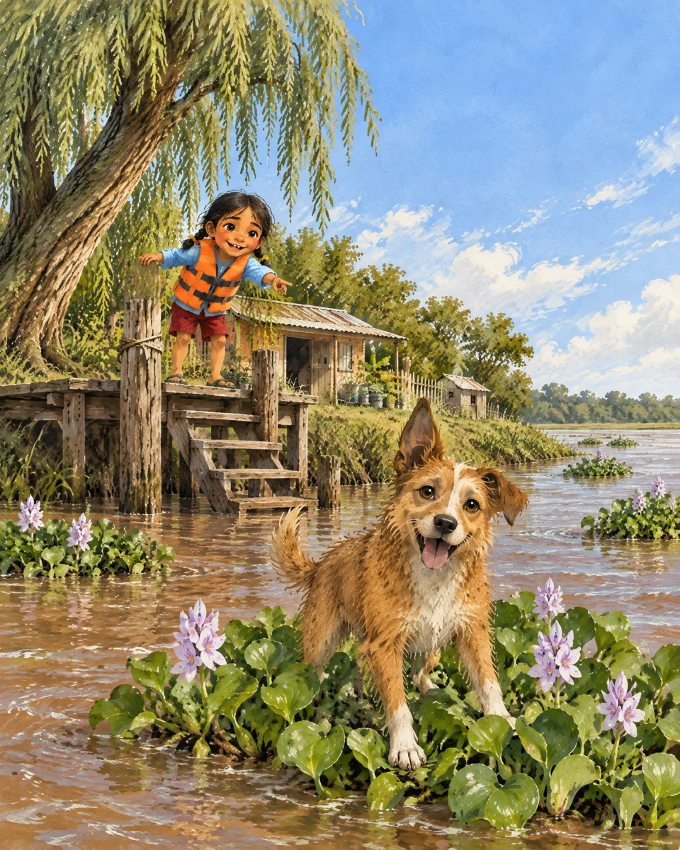 Un perro en el camalote